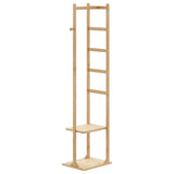 Kapstok Met Haken En Schappen 38,5X30X156 Cm Bamboe Bruin