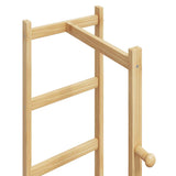 Kapstok Met Haken En Schappen 38,5X30X156 Cm Bamboe Bruin