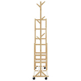 Kledingrek Met Schappen En Wielen 100X38X175,5 Cm Bamboe Rood