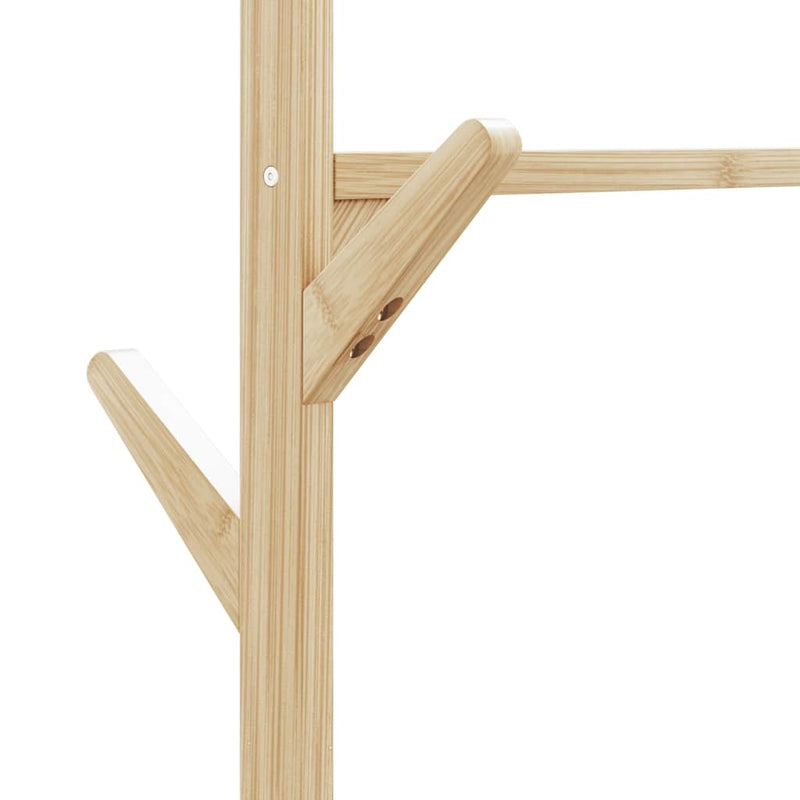 Kledingrek Met Schappen En Wielen 100X38X175,5 Cm Bamboe Rood