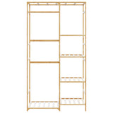 Kledingrek Met Schappen 100X50X184,5 Cm Bamboe Beige