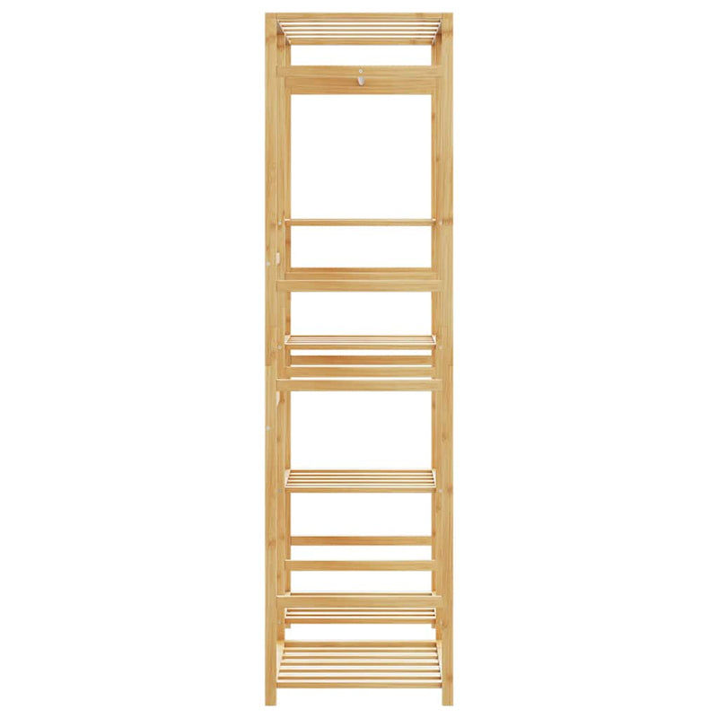 Kledingrek Met Schappen 100X50X184,5 Cm Bamboe Beige
