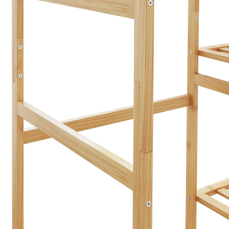 Kledingrek Met Schappen 100X50X184,5 Cm Bamboe Beige