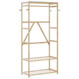 Kledingrek Met Schappen 110X40X175 Cm Bamboe