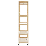 Kledingrek Met Schappen En Wielen 110X40X180 Cm Bamboe