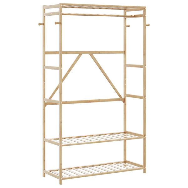 Kledingrek Met Schappen 110X40X175 Cm Bamboe