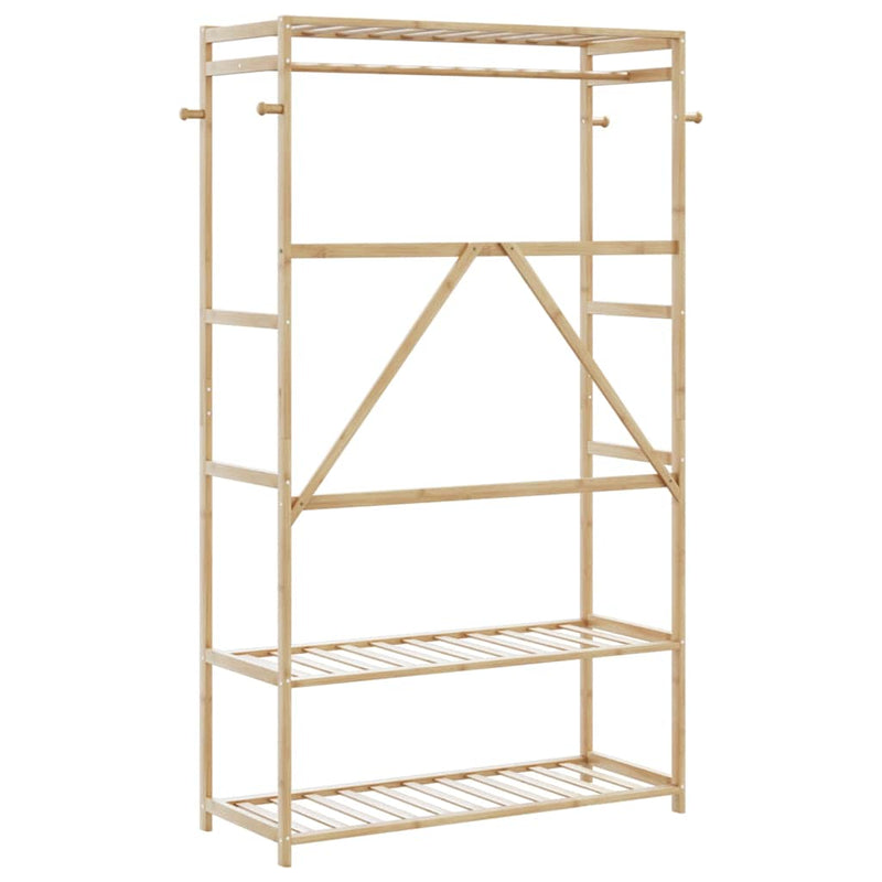 Kledingrek Met Schappen 110X40X175 Cm Bamboe