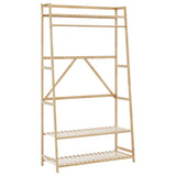 Kledingrek Met Schappen 110X40X180 Cm Bamboe Bruin