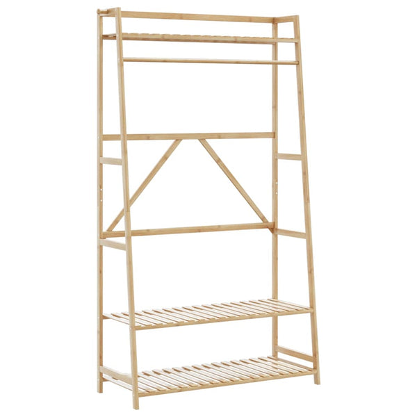 Kledingrek Met Schappen 110X40X180 Cm Bamboe Bruin