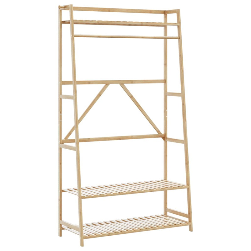 Kledingrek Met Schappen 110X40X180 Cm Bamboe Bruin