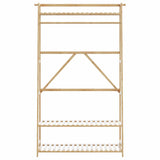 Kledingrek Met Schappen 110X40X180 Cm Bamboe Bruin