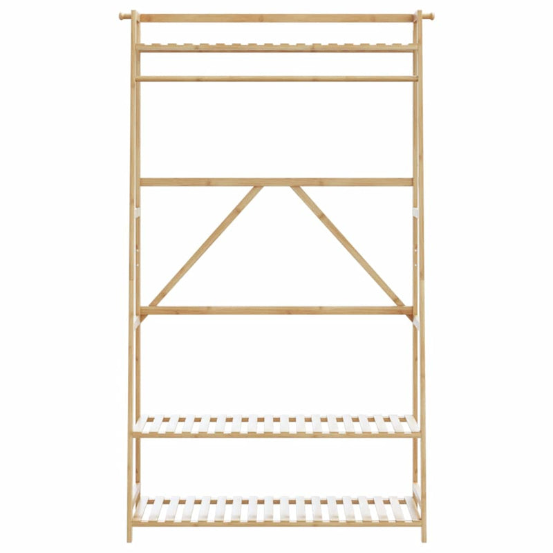 Kledingrek Met Schappen 110X40X180 Cm Bamboe Bruin