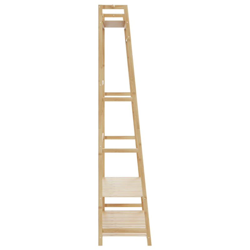 Kledingrek Met Schappen 110X40X180 Cm Bamboe Bruin