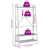 Kledingrek Met Schappen 110X40X180 Cm Bamboe Bruin
