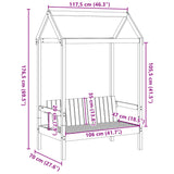 Bank Met Dak 117,5X70X176,5 Cm Massief Grenenhout