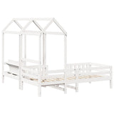 Kinderbed Met Huisje En Bankje Massief Grenenhout 100X200Cm