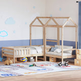 Kinderbed Met Huisje En Bankje Massief Grenenhout 100X200Cm