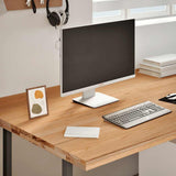 Bureaublad Rechthoekig 220X100X4Cm Massief Eikenhout Lichtbruin