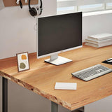 Bureaublad Rechthoekig 220X100X4Cm Massief Eikenhout Lichtbruin