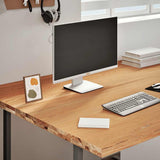 Bureaublad Rechthoekig 220X100X4Cm Massief Eikenhout Lichtbruin
