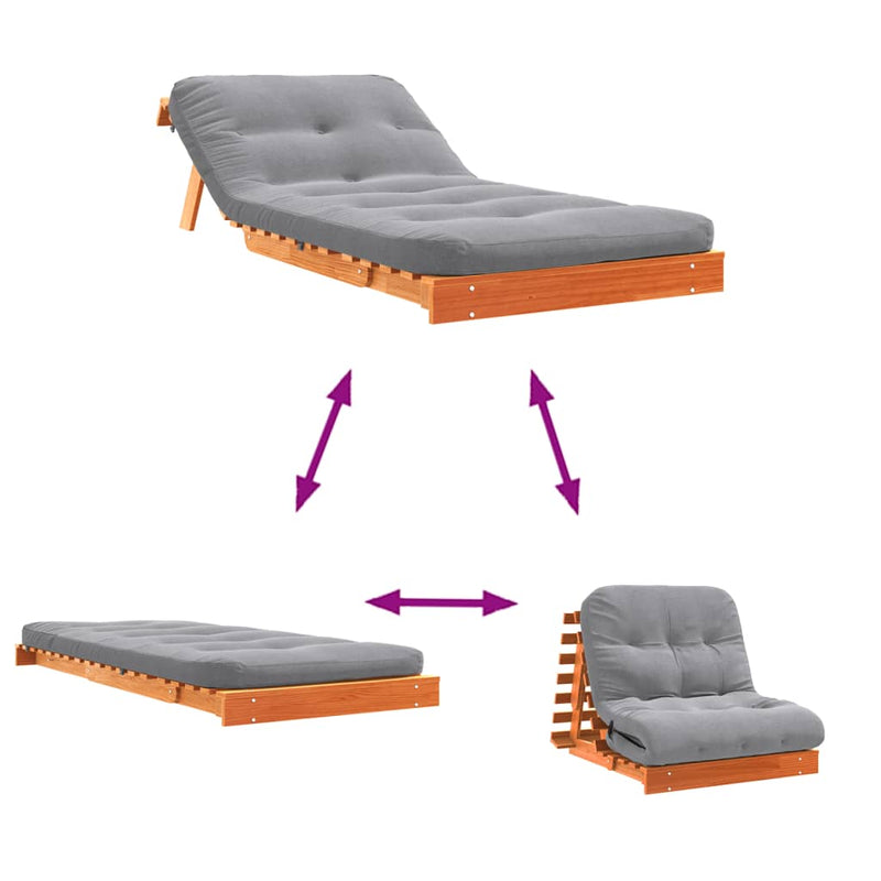 Futon Slaapbank Met Matras Grenenhout