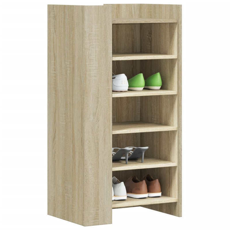 Schoenenkast 52X37,5X100 Cm Bewerkt Hout Eiken