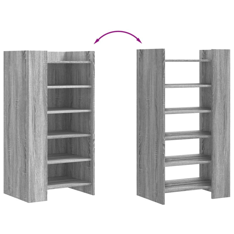 Schoenenkast 52X37,5X100 Cm Bewerkt Hout Eiken