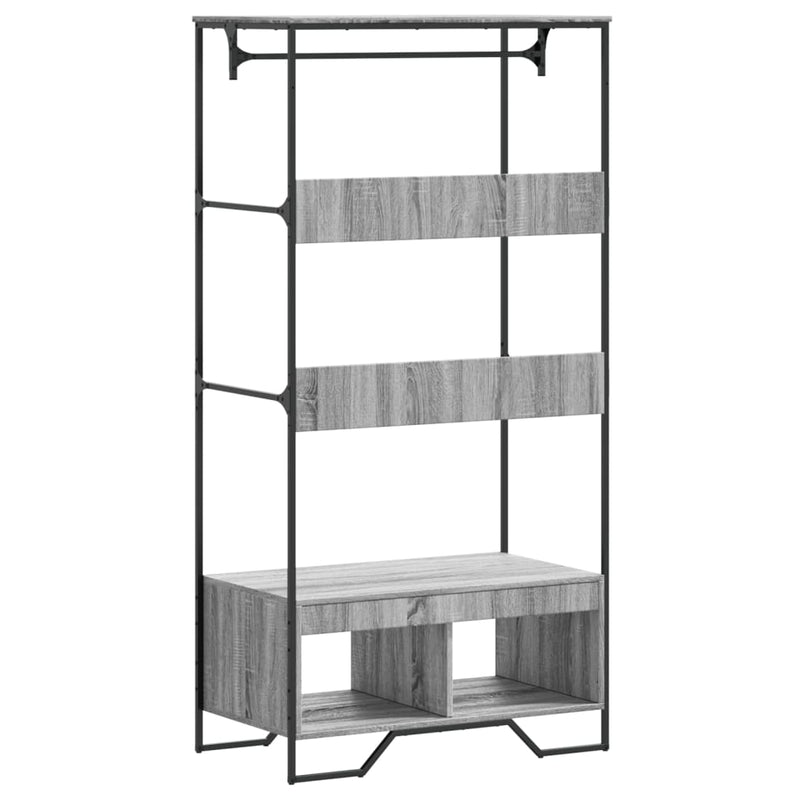 Kledingkast 90X50X180 Cm Bewerkt Hout Eikenkleurig