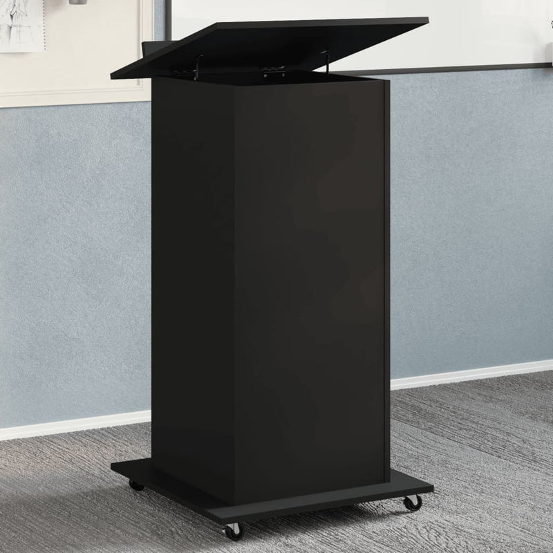 Podium Met Lade Met Wiel 55 X 55 X 107 Cm Bewerkt Hout