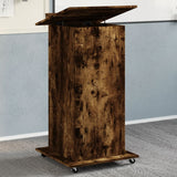 Podium Met Lade Met Wiel 55 X 55 X 107 Cm Bewerkt Hout