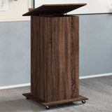 Podium Met Lade Met Wiel 55 X 55 X 107 Cm Bewerkt Hout