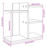 Bureau Organiser 42X21,5X42 Cm Bewerkt Hout Kleurig