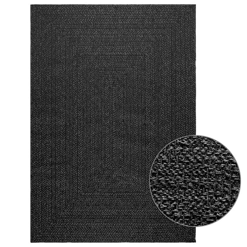 Vloerkleed Zizur Binnen En Buiten 160X230Cm Jute Look Antraciet