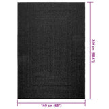 Vloerkleed Zizur Binnen En Buiten 160X230Cm Jute Look Antraciet