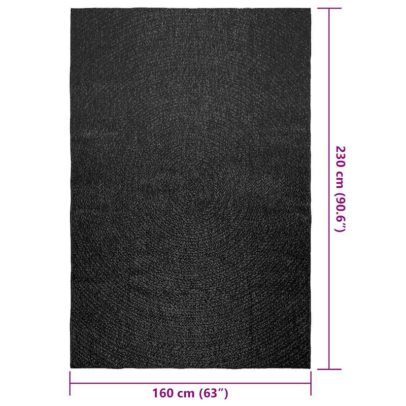 Vloerkleed Zizur Binnen En Buiten 160X230Cm Jute Look Antraciet