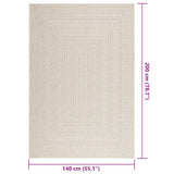 Vloerkleed Zizur Room Binnen En Buiten Jute Look Crème