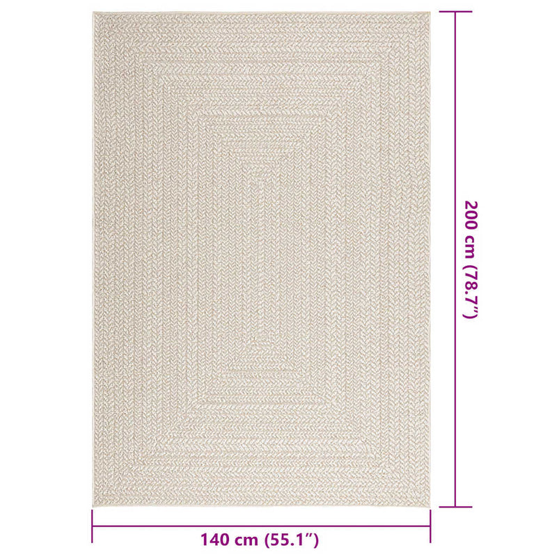 Vloerkleed Zizur Room Binnen En Buiten Jute Look Crème