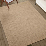 Vloerkleed Zizur Beige Binnen En Buiten 200X200 Cm Jute Look