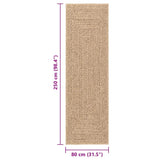 Vloerkleed Zizur Beige Binnen En Buiten 200X200 Cm Jute Look
