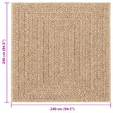 Vloerkleed Zizur Beige Binnen En Buiten 240X340 Cm Jute Look