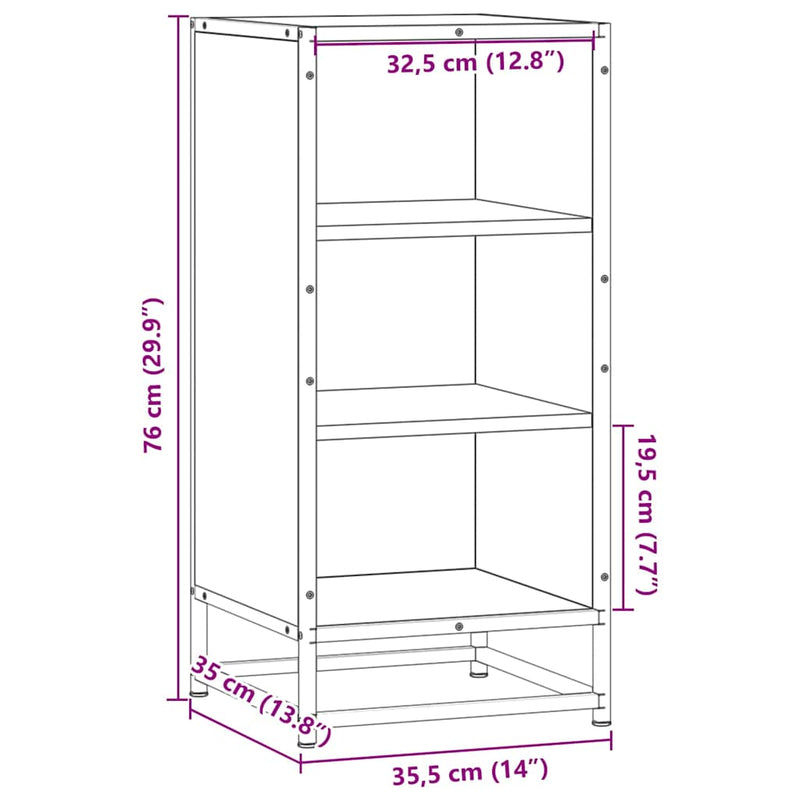 Dressoir 35,5X35X76 Cm Bewerkt Hout En Metaal Kleur