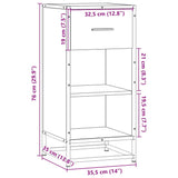 Dressoir 35,5X35X76 Cm Bewerkt Hout En Metaal