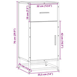 Dressoir 35,5X35X76 Cm Bewerkt Hout En Metaal