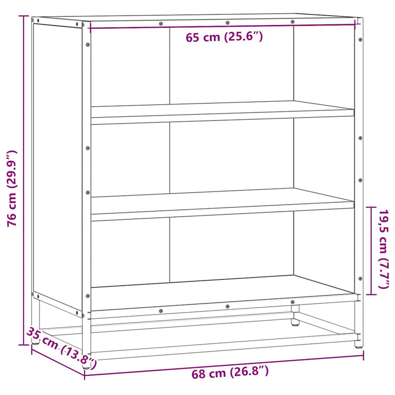 Dressoir 68X35X76 Cm Bewerkt Hout En Metaal Kleur