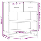 Dressoir 68X35X76 Cm Bewerkt Hout