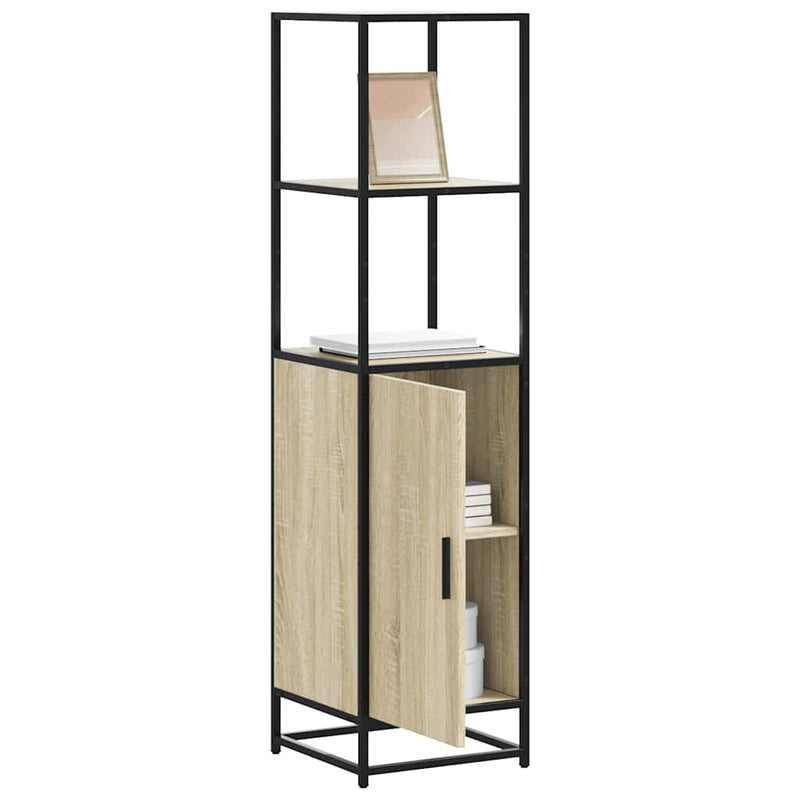 Hoge Kast 35,5X35X139 Cm Bewerkt Hout En Metaal