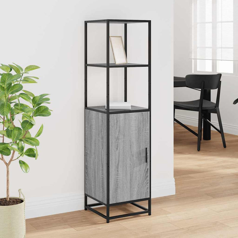 Hoge Kast 35,5X35X139 Cm Bewerkt Hout En Metaal
