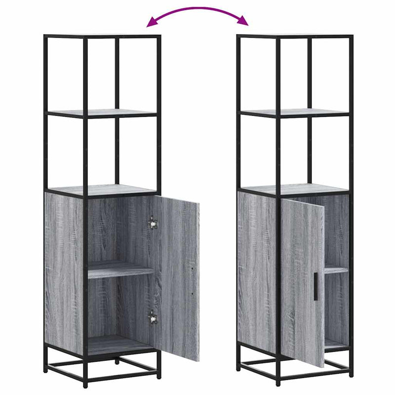 Hoge Kast 35,5X35X139 Cm Bewerkt Hout En Metaal