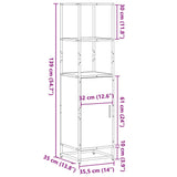 Hoge Kast 35,5X35X139 Cm Bewerkt Hout En Metaal