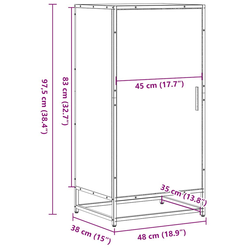 Schoenenrek 48X38X97,5 Cm Bewerkt Hout